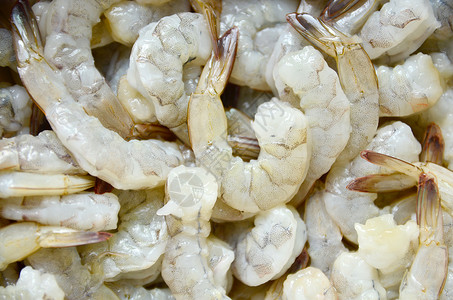 切虾生食海鲜贝类白色食物背景图片
