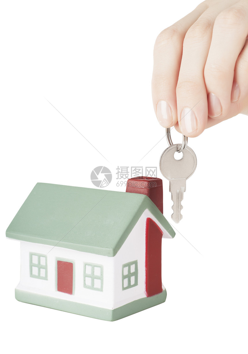 房子和钥匙保险白色住房小屋住宅商业金融建造娃娃建筑图片