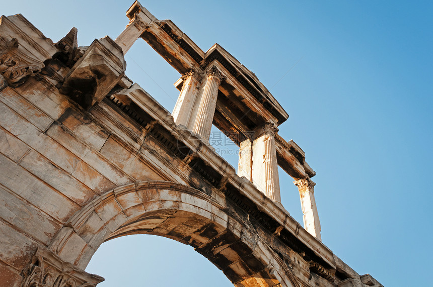 希腊 雅典 哈德良拱门旅游历史性城市文化历史火灾皇帝旅行废墟地标图片
