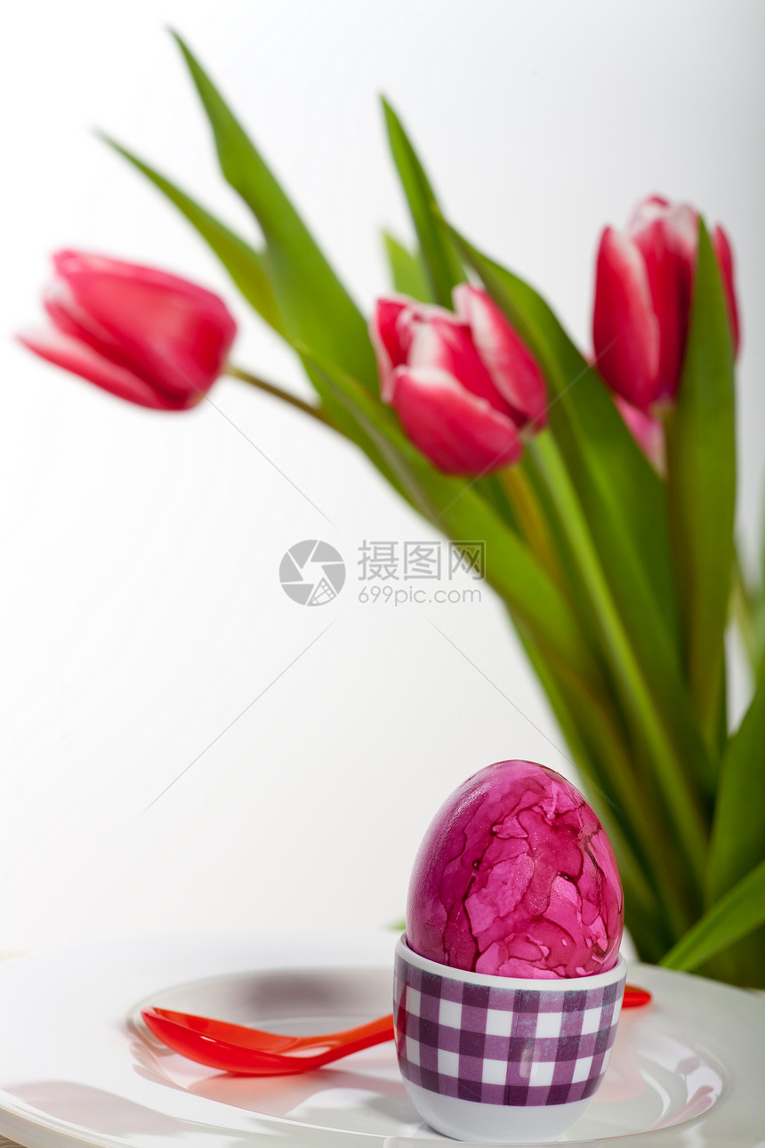 东面蛋和郁金香传统紫色红色植物群白色季节季节性勺子图片