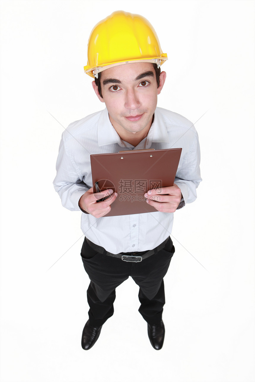 持有剪贴板的人安全工程师工人成人测量送货安全帽就业男人邮件图片