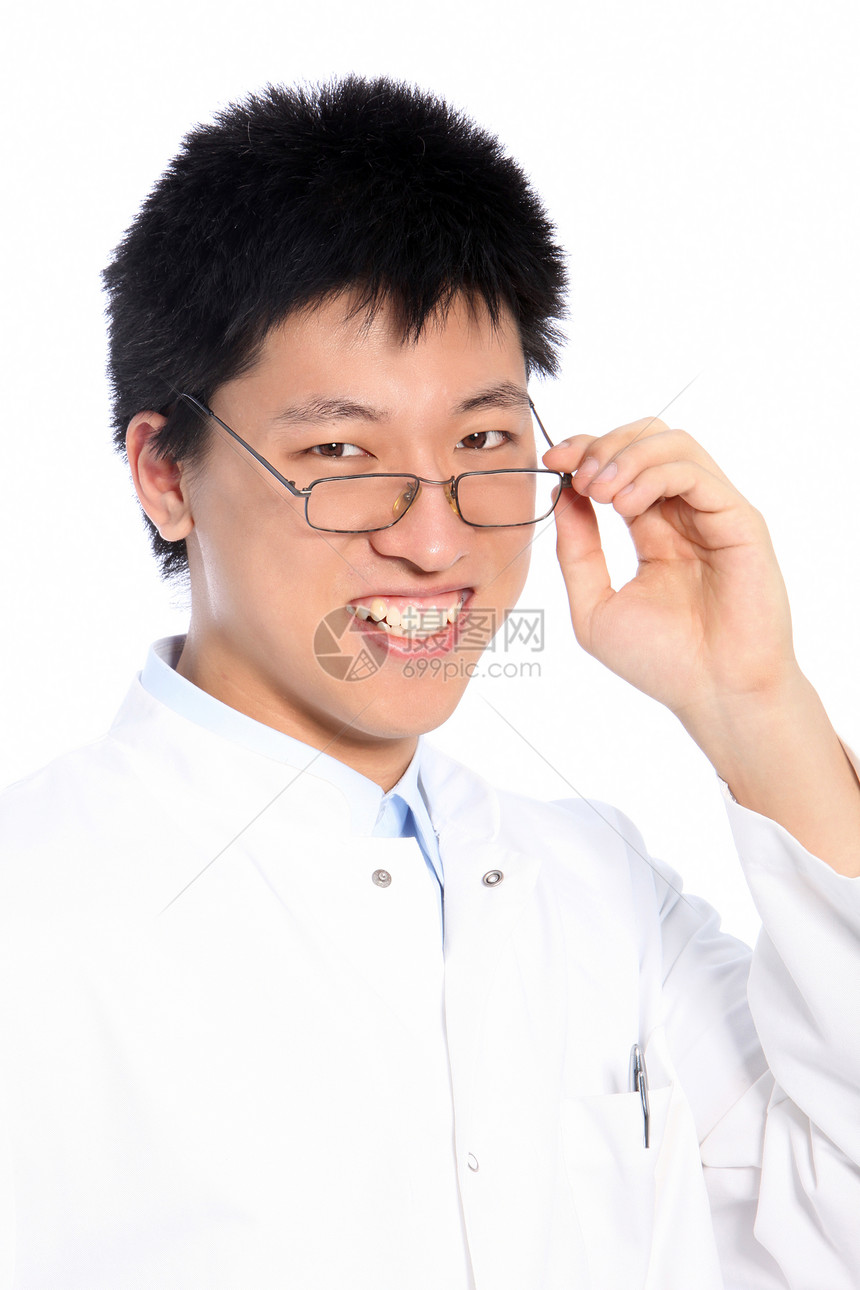 戴眼镜的笑脸亚洲男人图片