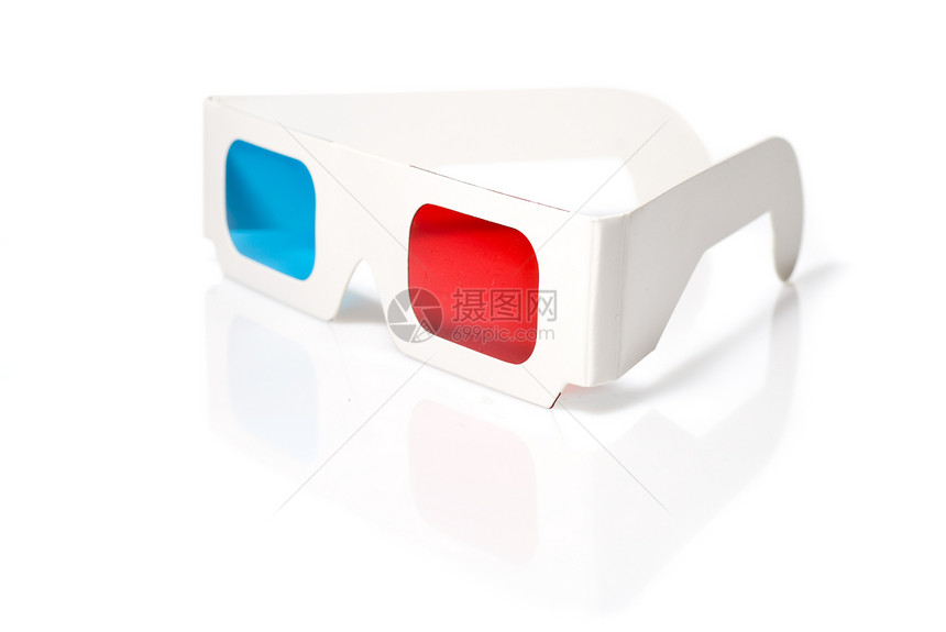 白色的立声眼镜按钮立体声眼镜框架卡通片娱乐反射乐趣技术视频图片