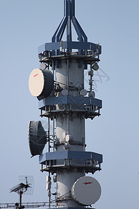 信号辐射垂直的塔楼交通微波播送收音机信号电视金属天线频率电话背景