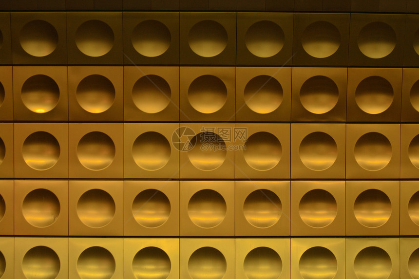 布拉格地铁背景几何学正方形金属组织几何黄色车站装饰品圆圈图片