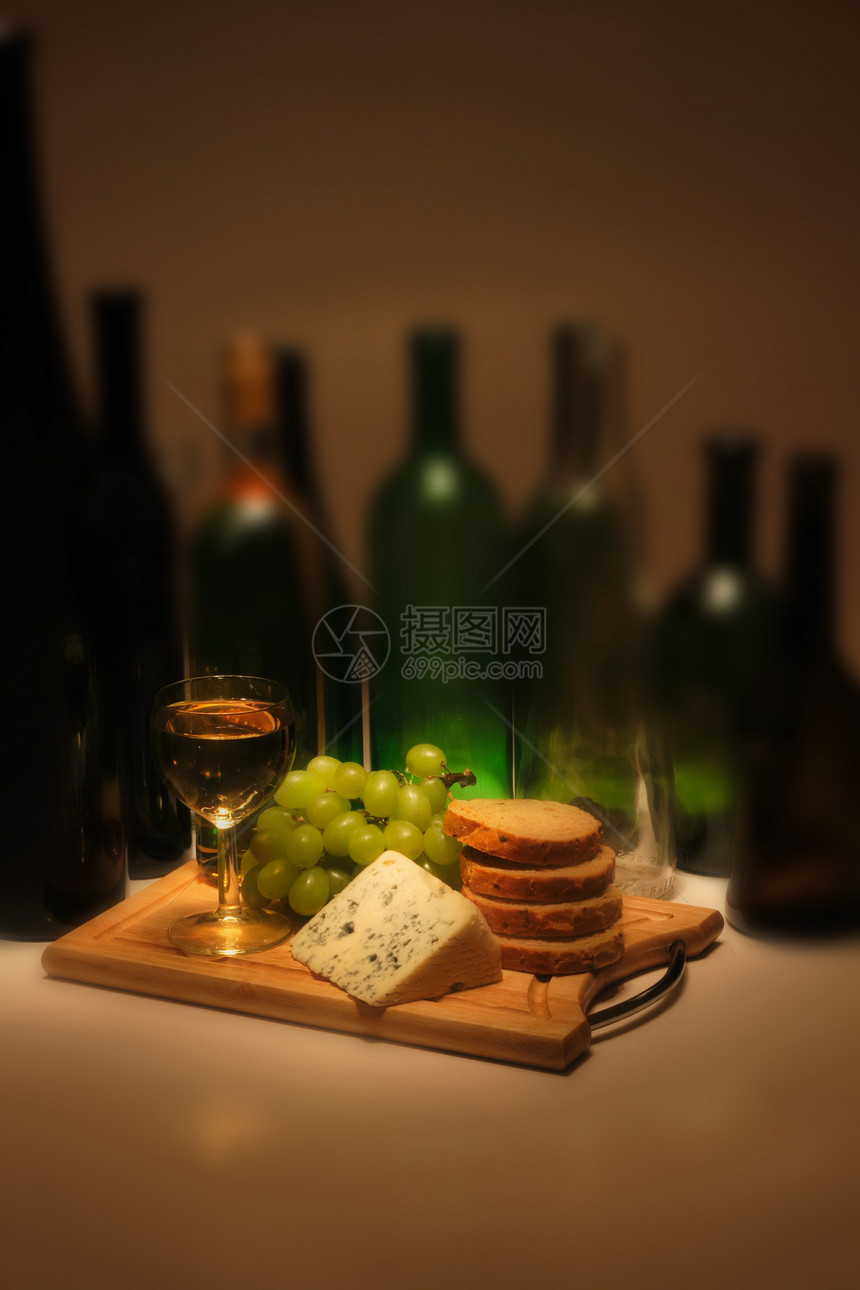 葡萄酒和奶酪晚宴图片