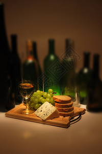 葡萄酒和奶酪晚宴背景图片