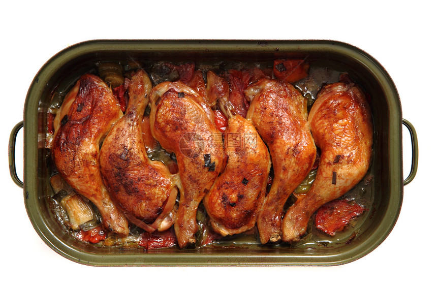 烤鸡腿炙烤烧烤午餐陶器烤箱家禽派对皮肤小鸡食物图片