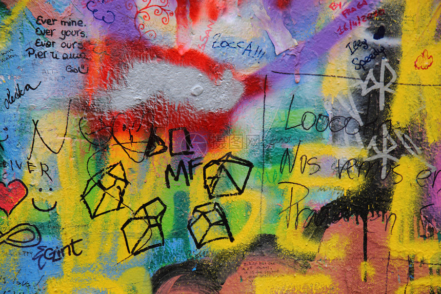 抽象的街头艺术背景签名黄色作品滑冰木板涂鸦青少年文化破坏者青年图片