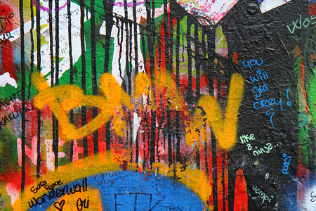 抽象的街头艺术背景青年木板垃圾青少年城市作品黄色文化街道蓝色背景图片