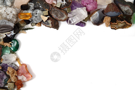水晶相框颜色宝石背景三叶虫玛瑙收藏宝藏鲨鱼矿物金融虎眼康复矿物学背景