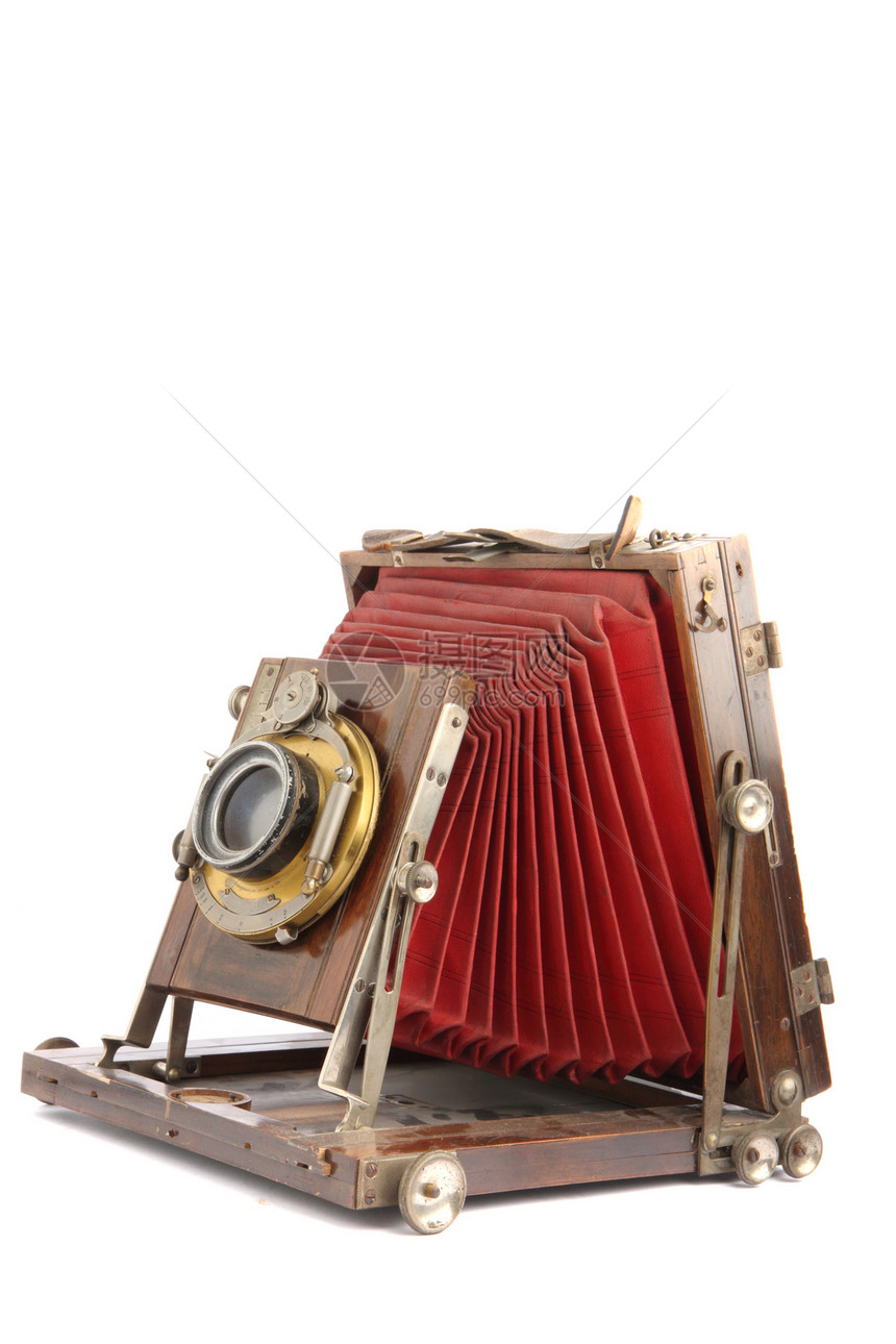 旧照相机镜片白色摄影古董相机黑色盒子市场库存棕色图片
