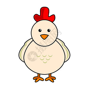 鸡卡通童年母鸡艺术白色食物快乐卡通片插图家禽漫画背景图片