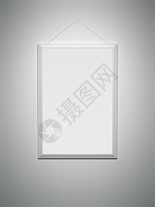白色框架白边框阴影卡片展览插图横幅海报长方形木头风格画廊背景图片