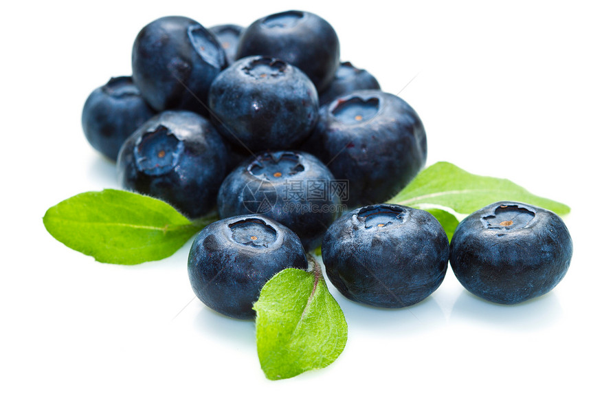 蓝莓小吃团体覆盆子食物蓝色水果甜点浆果叶子图片