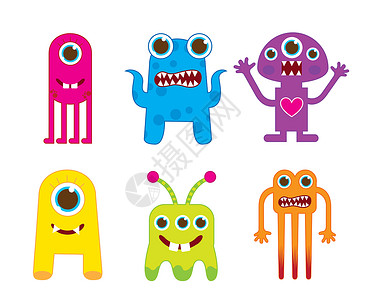 怪物变种人微笑斑点巨人独眼动物生物手势吉祥物玩具背景图片