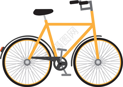 自行车黄色运输娱乐生态白色车轮闲暇座位骑术插图背景图片
