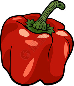 红色红辣椒蔬菜漫画插图绘画沙拉食物维生素胡椒饮食辣椒水果背景图片