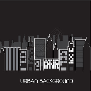 城市市景观交通人群建筑物建筑地标建筑学插图城市商业背景图片