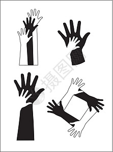 黑白白的手细胞志愿者庆典选举收藏团体帮助邮件学习手指背景图片
