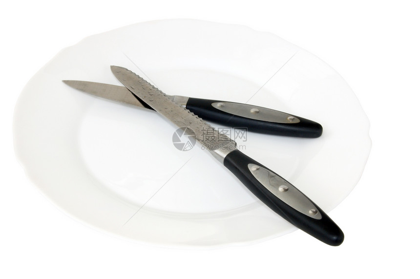 刀子厨具陶器盘子白色金属餐具图片