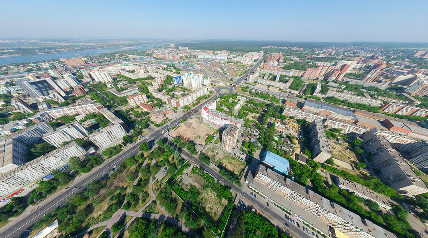 空中城市风景办公室远景全景景观市中心摩天大楼建筑旅游背景蓝色图片