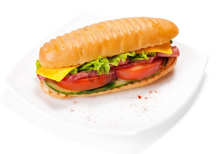 火腿和奶酪三明治饮食沙拉食物宏观美食午餐蔬菜早餐野餐盘子图片