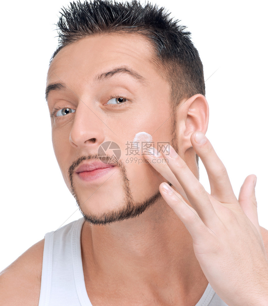帅哥 当面施用男性薄饼治疗皮肤男生男人美甲力量化妆品洗澡头发手指图片