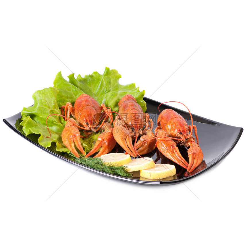 红煮龙虾市场熟食海洋海鲜香菜工作室甲壳奢华茴香盘子图片