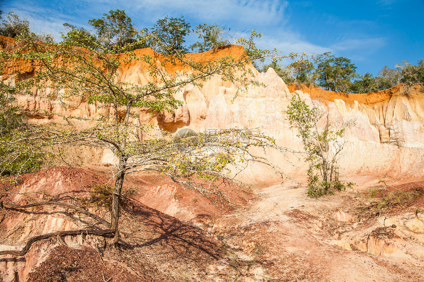 肯尼亚日出沙漠国家砂岩旅游悬崖橙子蓝色旅行地质学图片