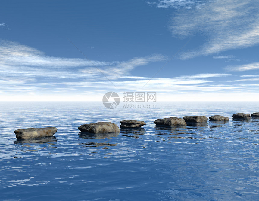 石头路径小路天空海洋插图进步卵石脚步岩石图片