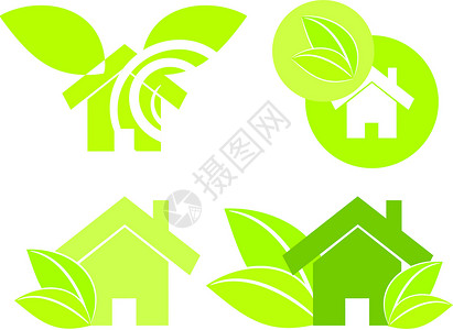 家居绿绿色插图房子地球环境背景图片