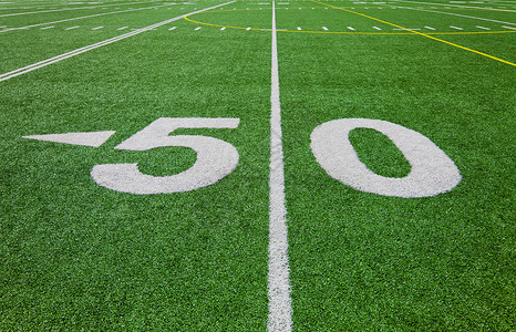 美国大学体育协会五十码线运动活动草坪休闲体育场足球中心院子单线标记背景