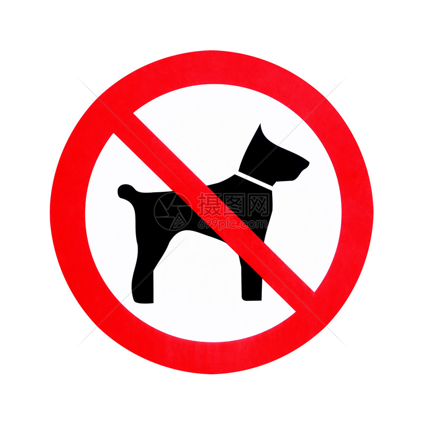 不允许养狗警告停留注意力黑色小狗绘画动物罢工安全公园图片