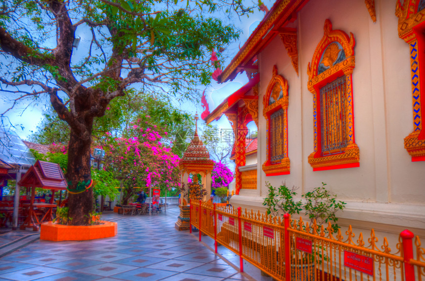 泰国木头重量博物馆上帝宗教精神雕塑寺庙房子佛陀图片