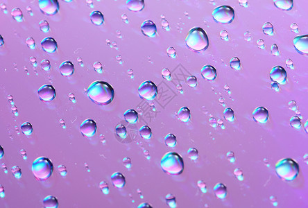 水滴背景宏观蓝色墙纸金属环境反射紫色液体气泡背景图片