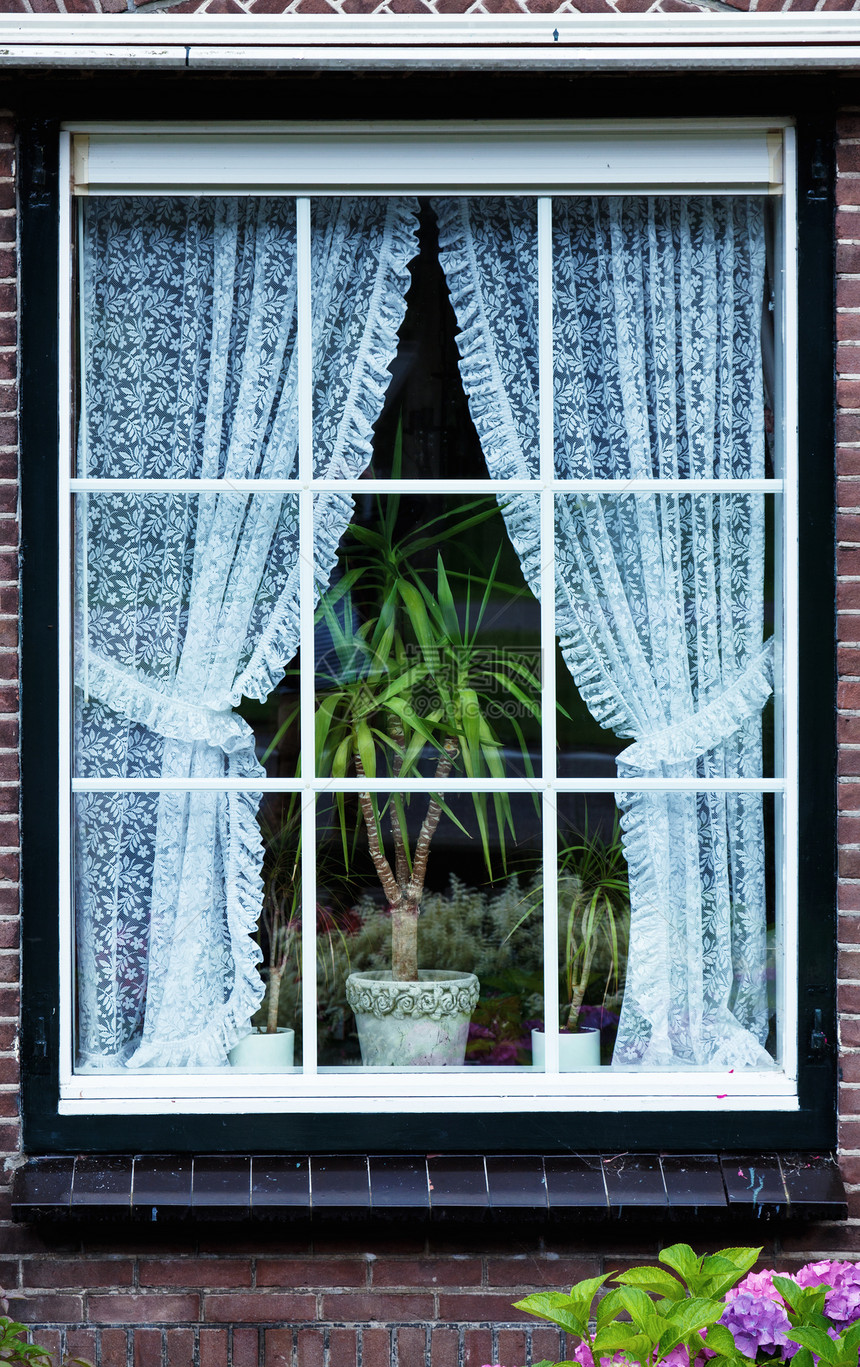 HELLand 窗口木头窗台传统窗帘装饰花朵建筑学玻璃乡村盒子图片