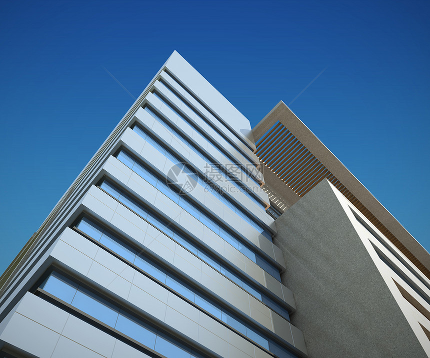 办公大楼玻璃天空建筑学商业都市反射蓝色窗户城市风光图片