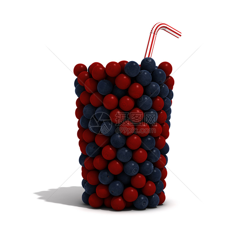 Cranberry和蓝莓果汁概念图片