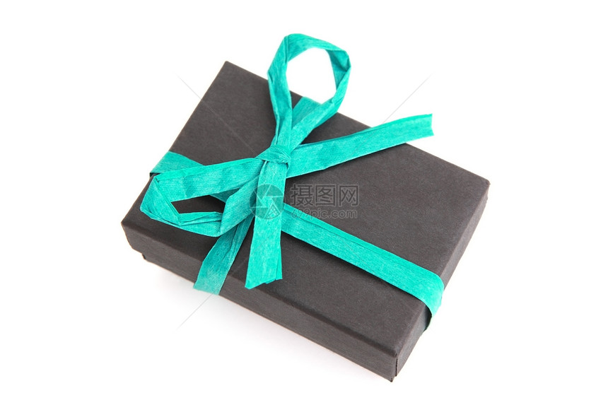 美丽包裹黑色和蓝色的礼品盒图片
