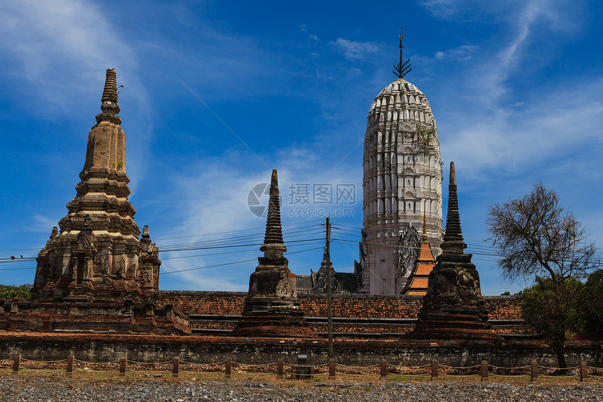 泰国Ayutthaya泰神庙建筑学吸引力旅行历史佛教徒崇拜地标精神神社旅游图片