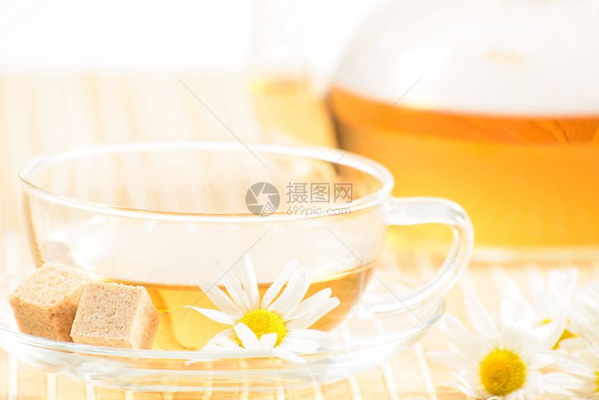 茶杯加香草甘菊茶芳香疗法叶子橙子礼物服务保健照片食物温泉图片