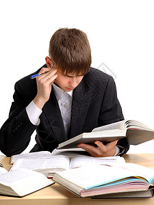 青少年阅读套装铅笔图书专注桌子笔记本学生教学青春期注意力背景图片