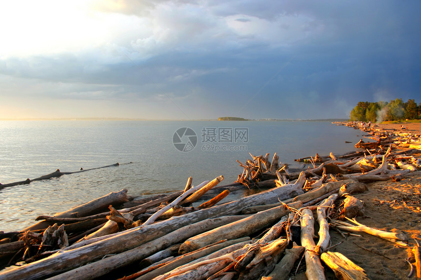 海洋景观全景云景天堂射线太阳压力支撑海岸阳光戏剧性图片