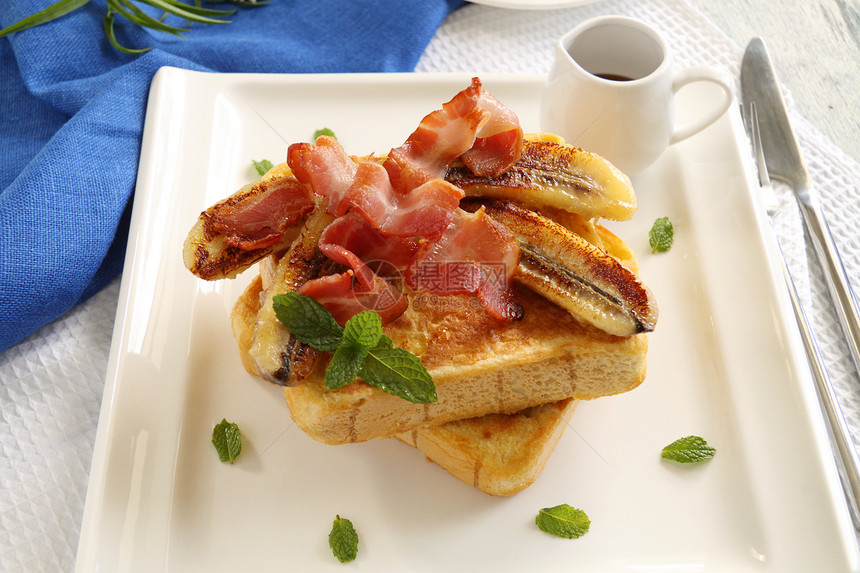法国吐司薄荷烹饪面包味道龙蒿水壶午餐香蕉食物营养图片