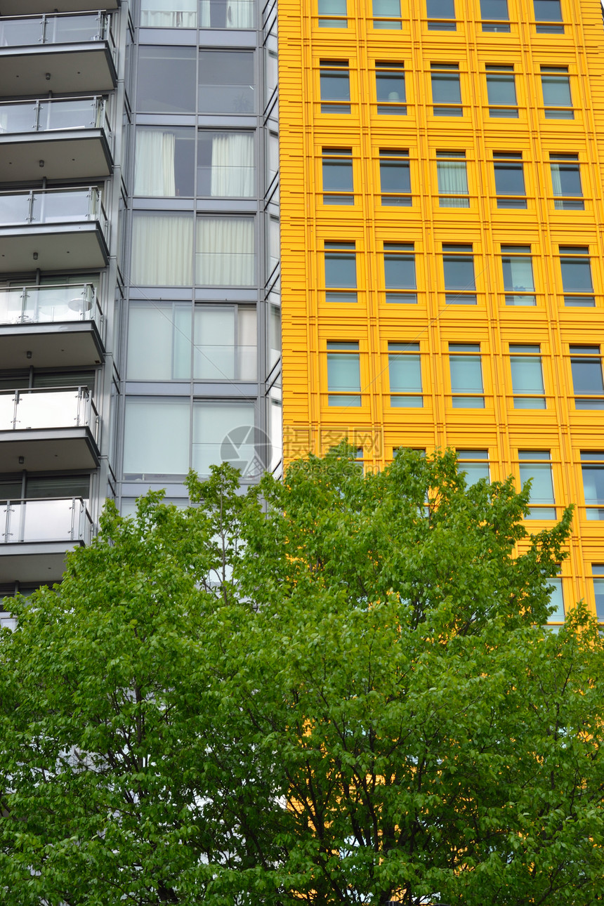 黄色窗口技术玻璃办公室建筑物绿色商业建筑学建筑蓝色城市图片