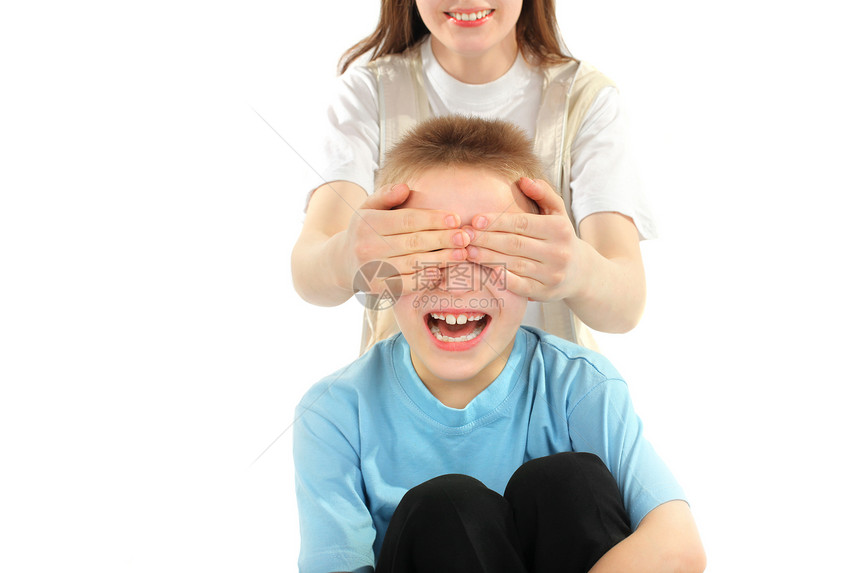 男孩和女孩兄弟乐趣家庭孩子微笑女性青少年童年眼睛夫妻图片