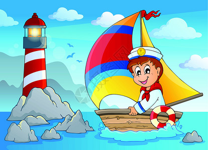 水手结带有水手主题4的图片插画