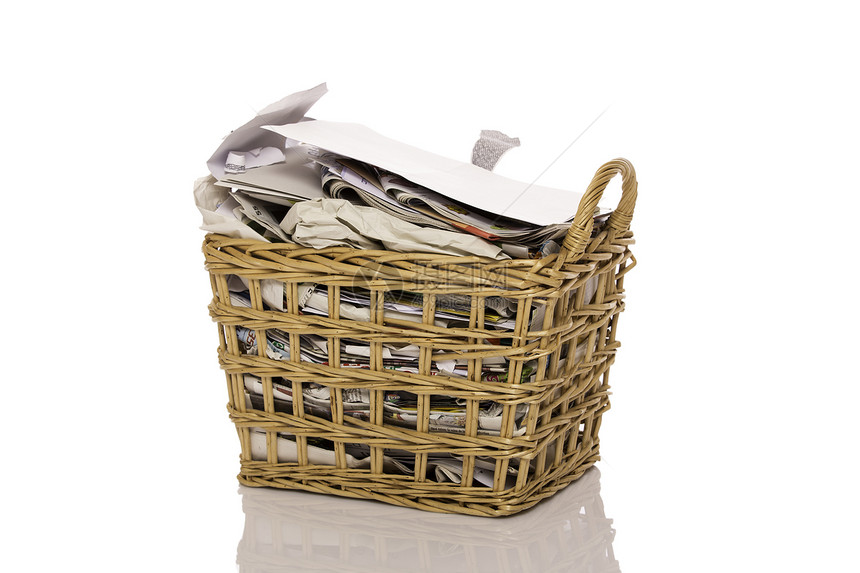 废纸篮回收倾倒丢弃垃圾折痕文档垃圾桶白色环境办公室图片