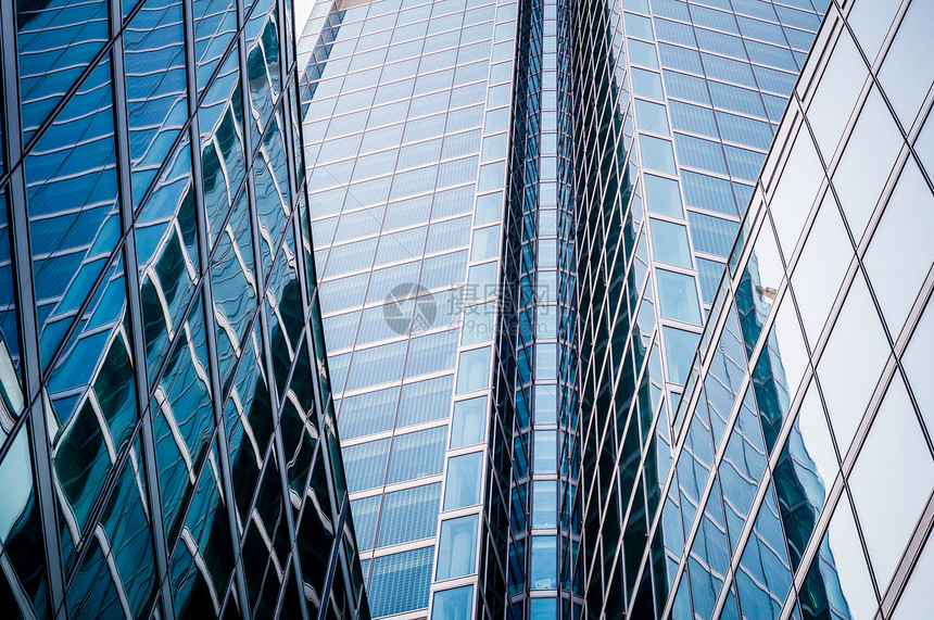 商业建设城市金融市中心建筑物建筑蓝色摩天大楼反射公司玻璃图片